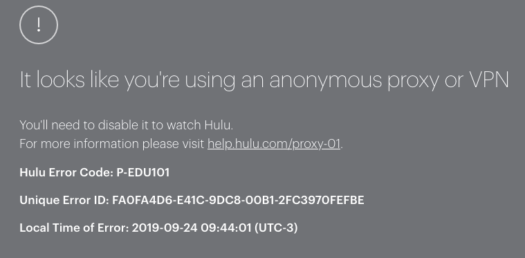 Hulu VPN Block